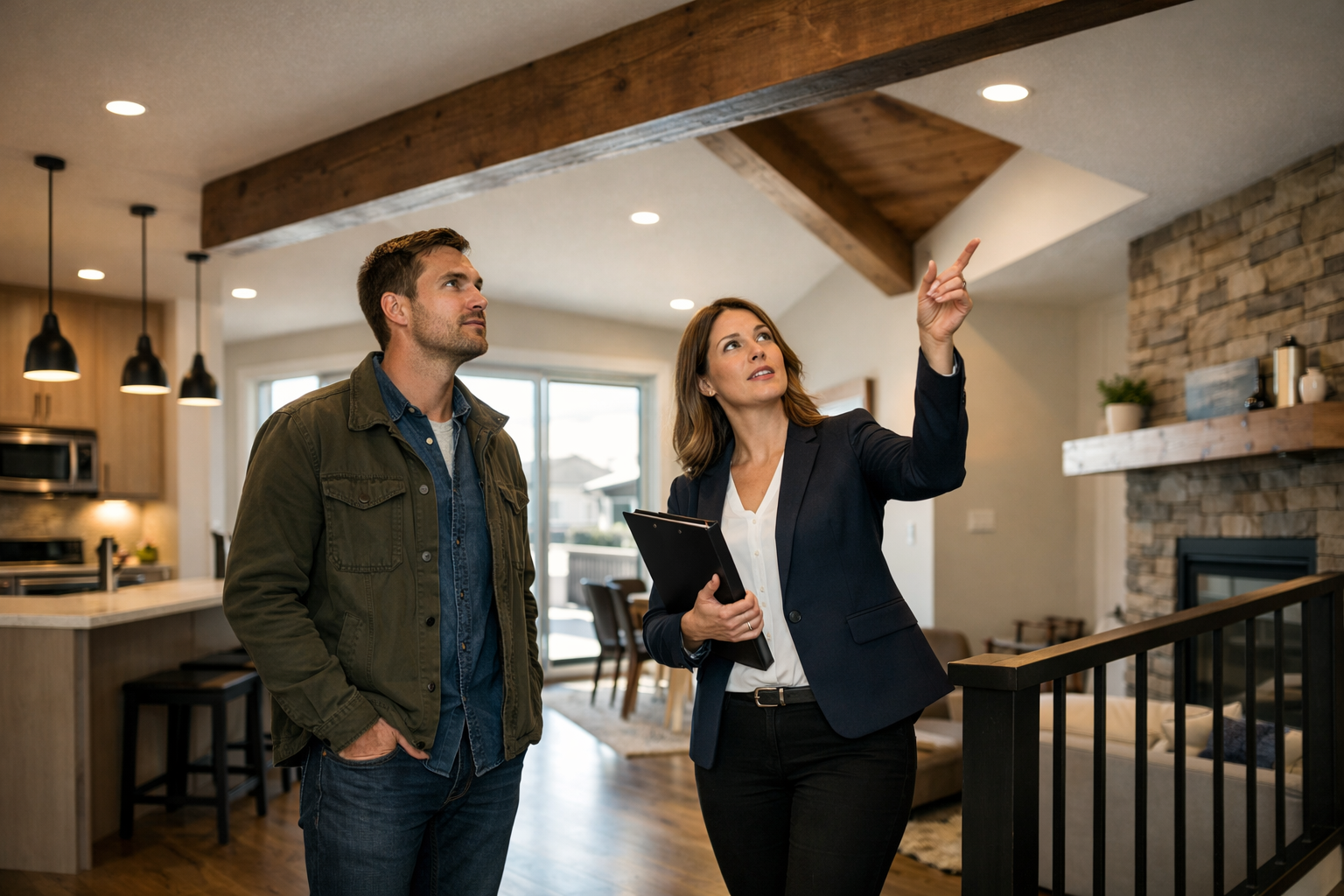 homebuyer viewing a property and noticing details buyers miss when viewing homes in alberta